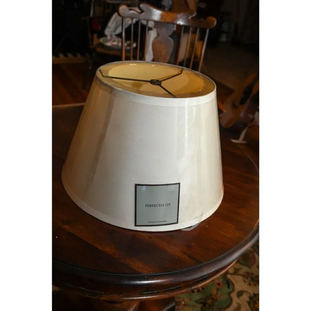 New Restoration Hardware English Barrel White Lampshade New in Plastic